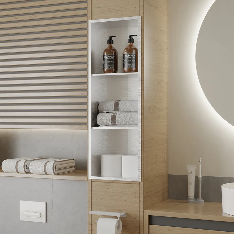 Garvee Nicchia Doccia in Acciaio Inossidabile 30,5x91,4 cm, 3 Ripiani, Montaggio Incassato, Per Bagno e Cucina, Rivestimento Impermeabile, Design Moderno
