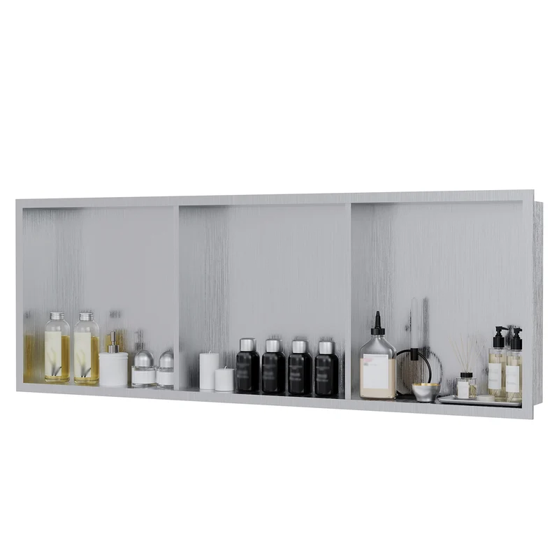 Garvee Nicchia Doccia in Acciaio Inossidabile 30,5x91,4 cm, 3 Ripiani, Montaggio Incassato, Per Bagno e Cucina, Rivestimento Impermeabile, Design Moderno