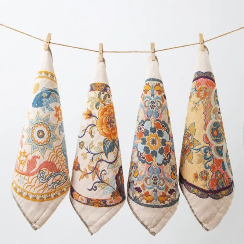 Saugfähiges Küchentuch aus Baumwolle im Vintage-Stil mit Blumenmuster