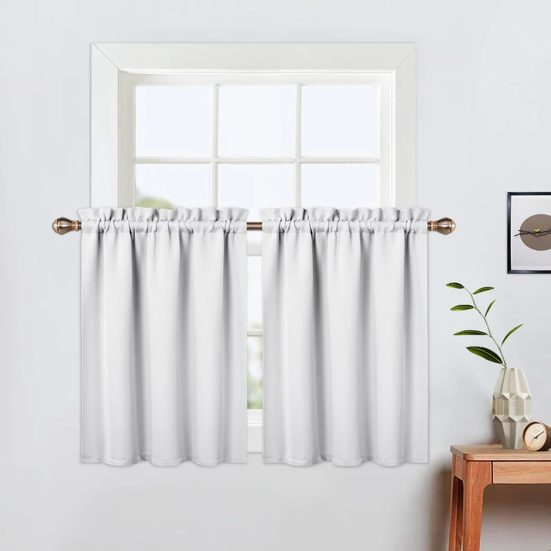 Garvee Set 2 Tende Oscuranti Bianche 230 GSM, Isolanti Termiche, Opaca Doppia Faccia, 66x91 cm, Perfette per Cucina e Bagno