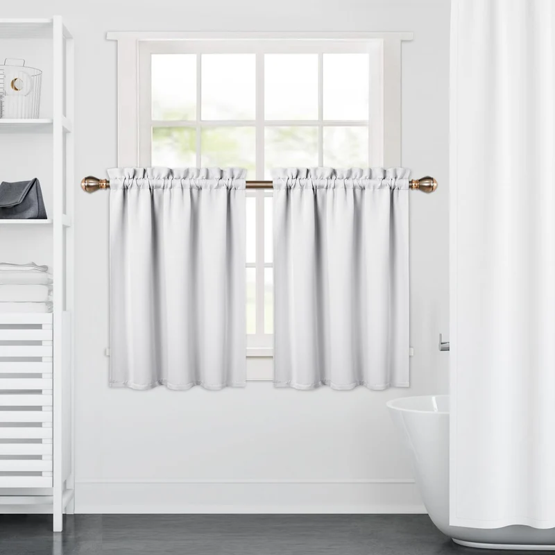 Garvee Set 2 Tende Oscuranti Bianche 230 GSM, Isolanti Termiche, Opaca Doppia Faccia, 66x91 cm, Perfette per Cucina e Bagno