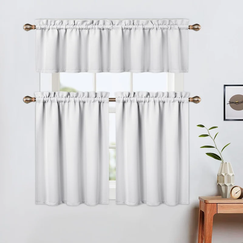 Garvee Set 2 Tende Oscuranti Bianche 230 GSM, Isolanti Termiche, Opaca Doppia Faccia, 66x91 cm, Perfette per Cucina e Bagno