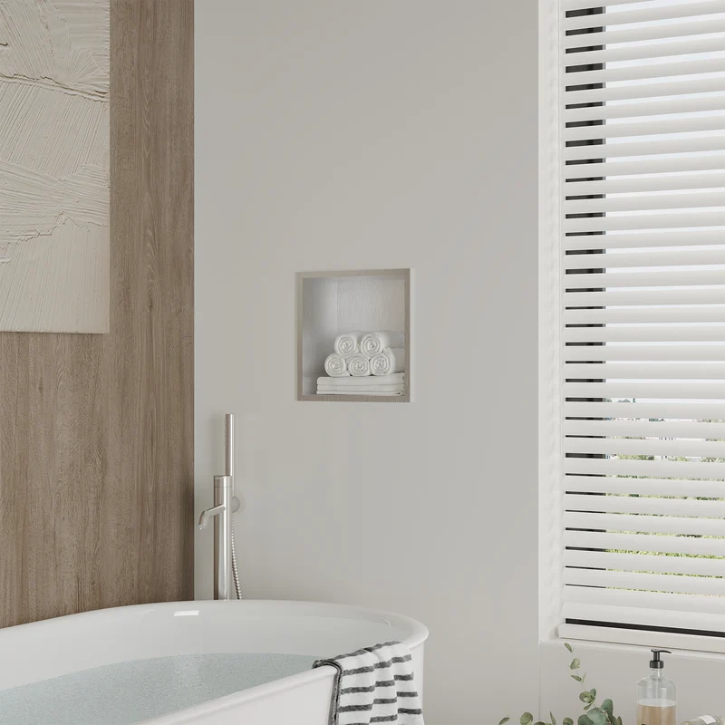 Garvee Nicchia Doccia in Acciaio Inossidabile 30,5x30,5 cm per Bagno Moderno, Drenaggio Ottimale, Facile Installazione, Design Elegante, Multiuso