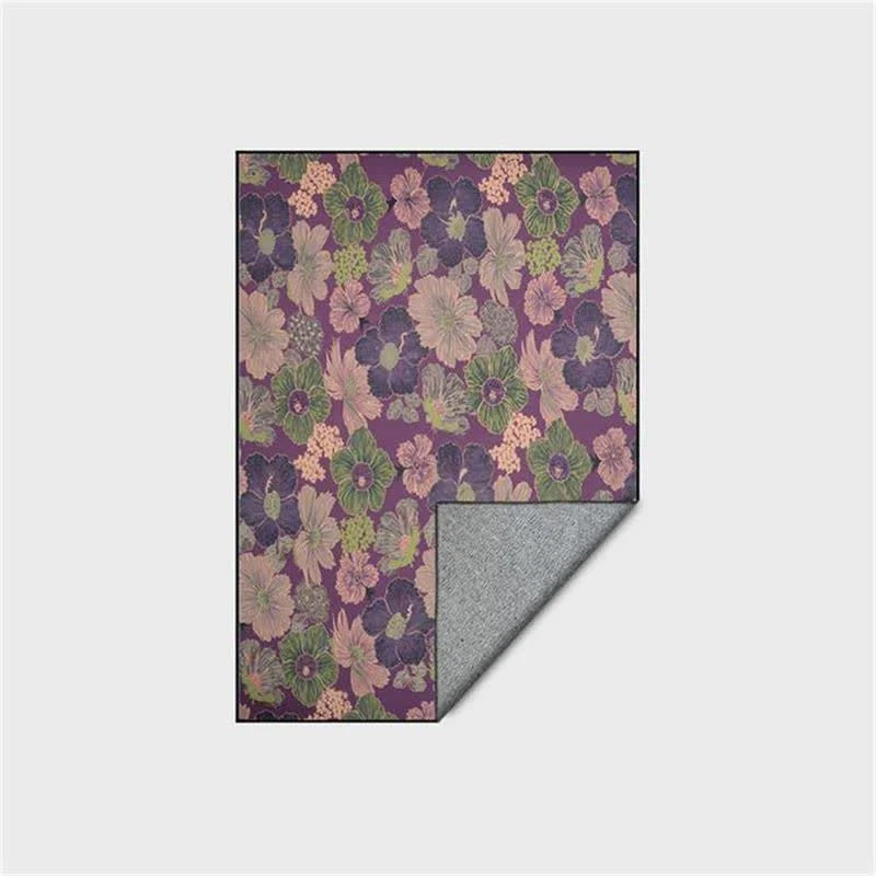 Faltbarer Anti-Rutsch-Teppich im Vintage-Stil mit botanischem Motiv