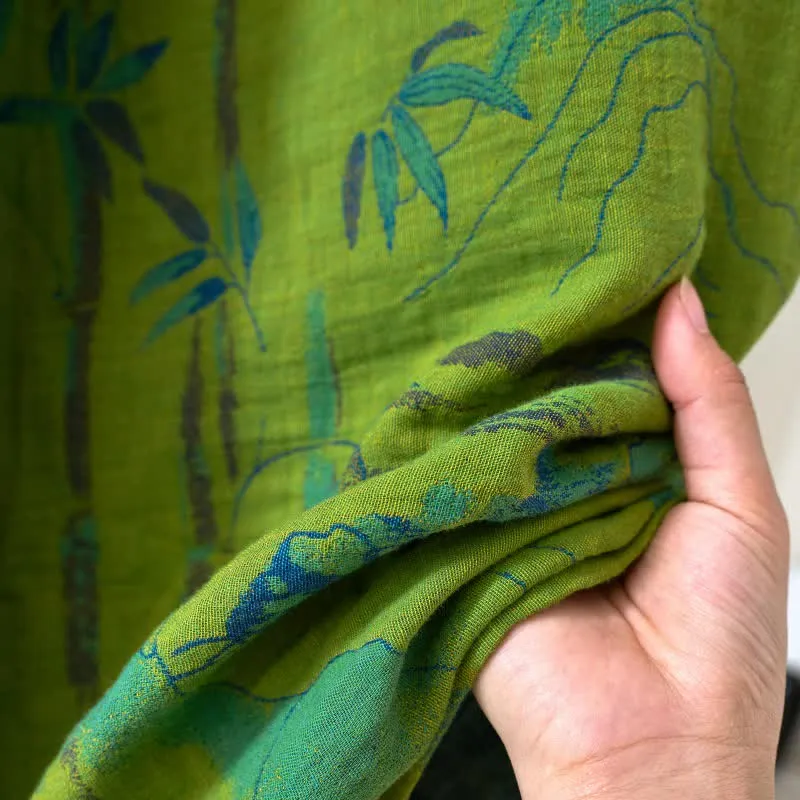 Zweifarbiger Kimono-Bademantel aus Bambus-Baumwoll-Gaze