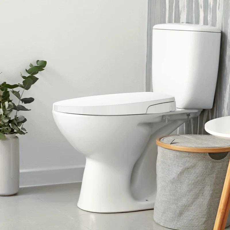 Garvee Sedile Bidet Non Elettrico con Doppio Ugello per WC Allungati Bianco per Bagno Domestico