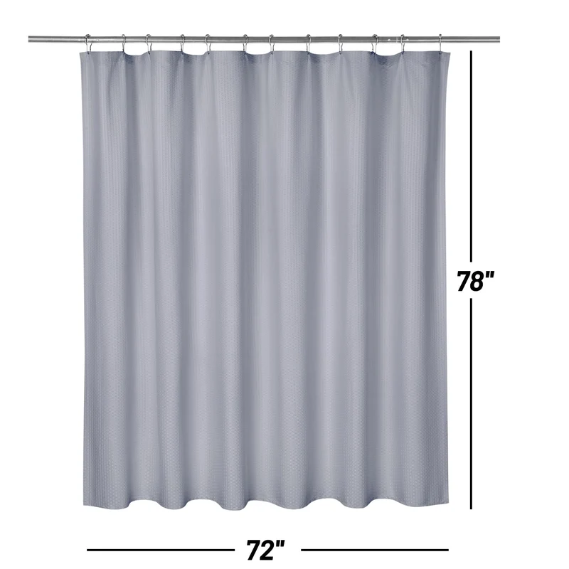 Garvee Tenda Doccia in Microfibra Extra Lunga Grigia Impermeabile Lavabile 183x198 cm Bagno e Doccia