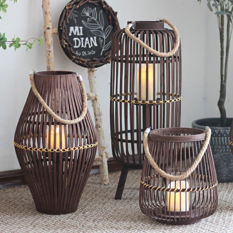 Rustic Rattan Lantern Stornfield