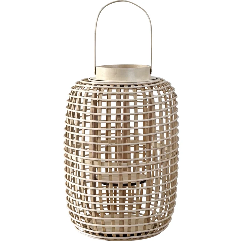 Rustic lantern made of woven material Stornfield