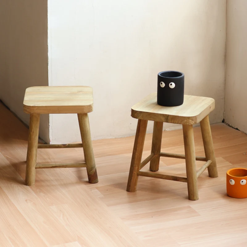 Robust stool made of solid wood Stornfield