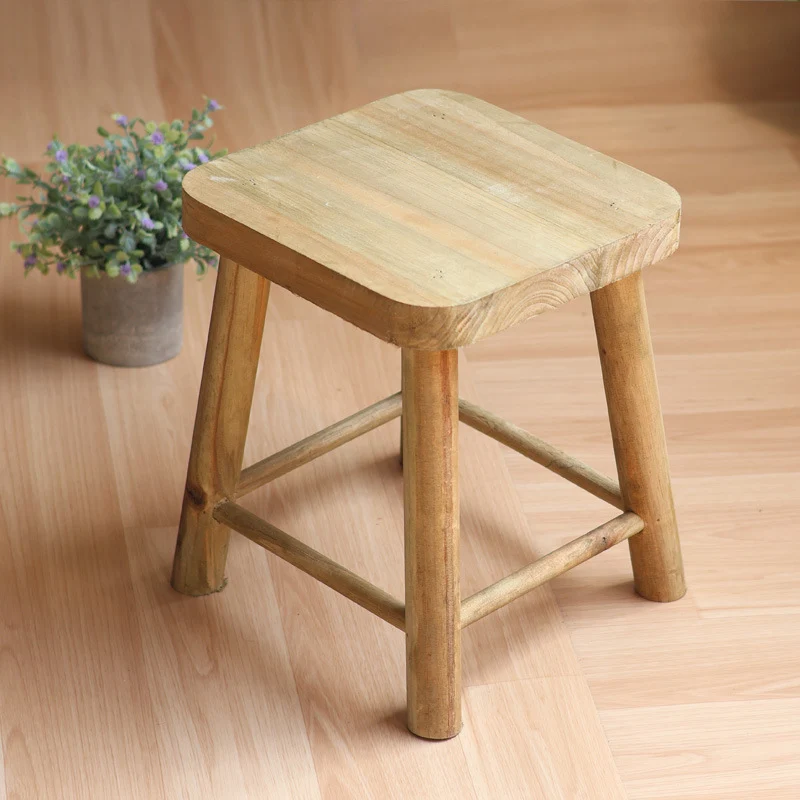 Robust stool made of solid wood Stornfield