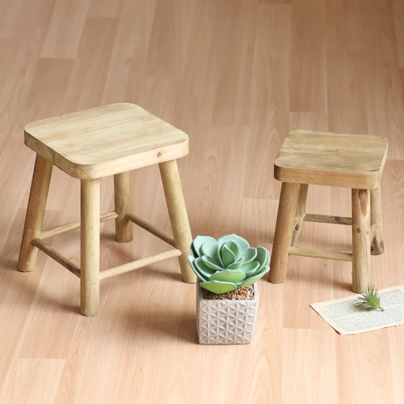 Robust stool made of solid wood Stornfield