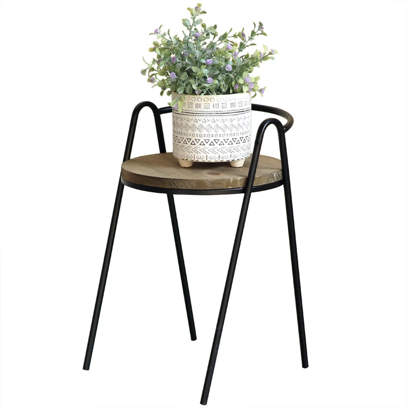 More modern stool with wooden seat Stornfield