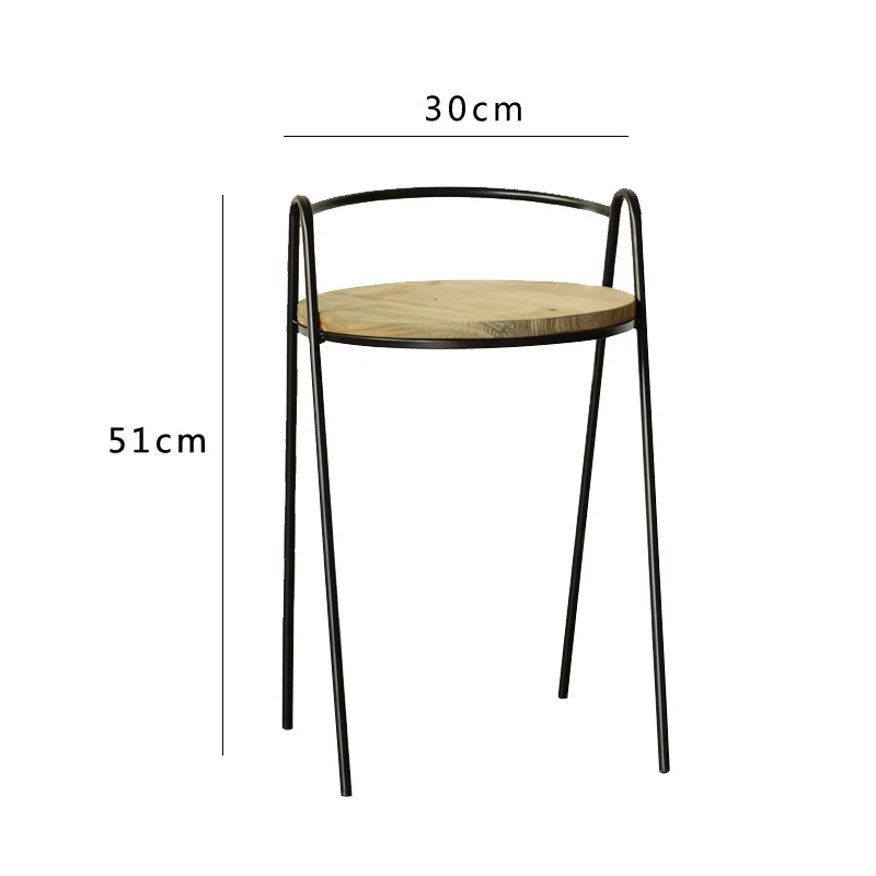 More modern stool with wooden seat Stornfield
