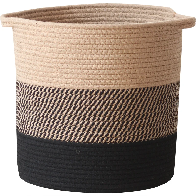 Modern storage basket with gray knit pattern Stornfield