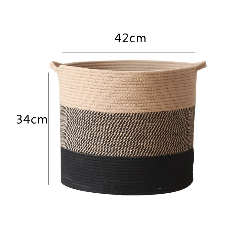 Modern storage basket with gray knit pattern Stornfield