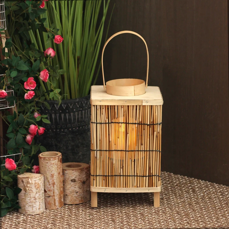 Artificial Rattan Lantern Stornfield