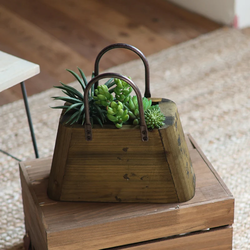 Wooden container with handles Stornfield