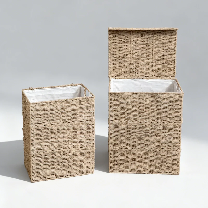 High-quality laundry basket with lid and handles Stornfield
