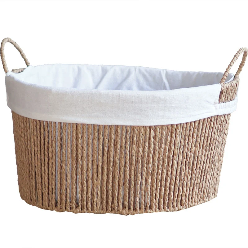 Handcrafted storage basket with white cotton lining Stornfield
