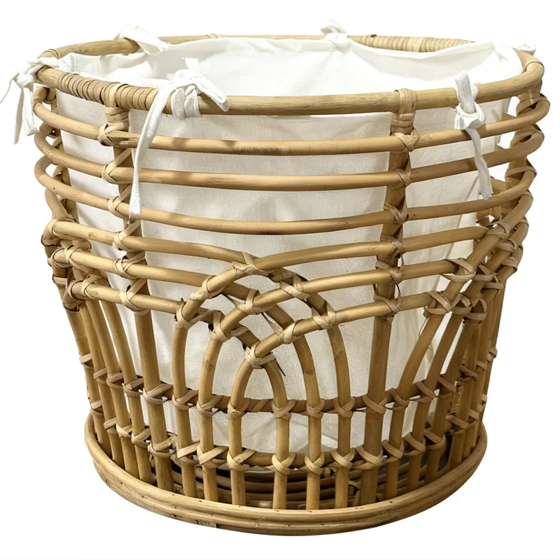 Handcrafted storage basket with fabric insert Stornfield