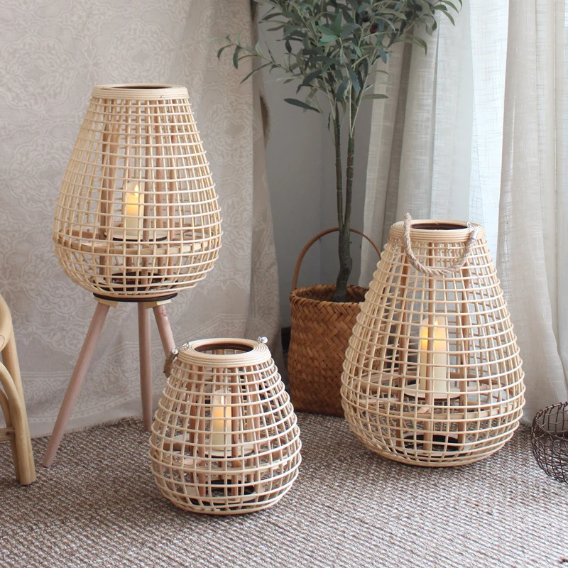 Decorative Rattan Lantern with Carry Handle Stornfield