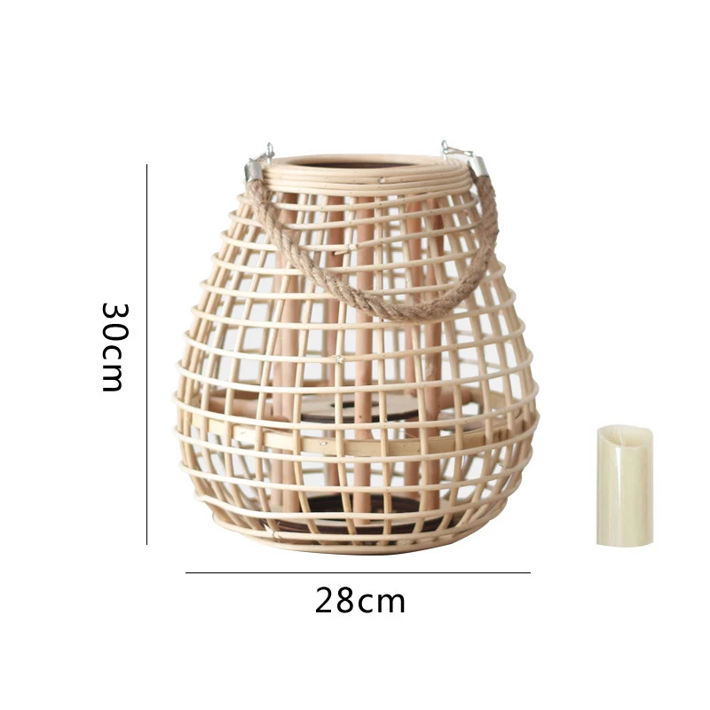 Decorative Rattan Lantern with Carry Handle Stornfield