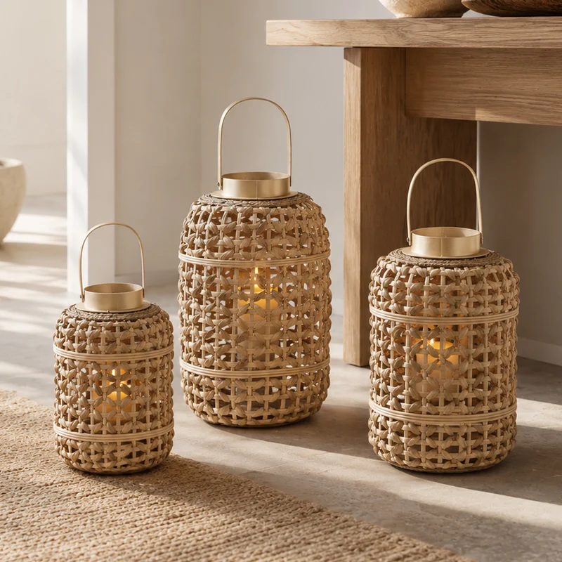 Decorative Rattan Lantern Stornfield