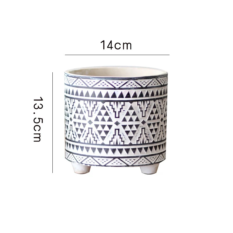 Decorative plant pot with geometric pattern Stornfield