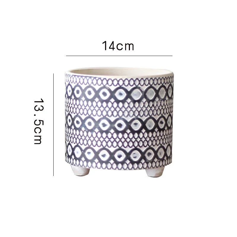 Decorative plant pot with geometric pattern Stornfield