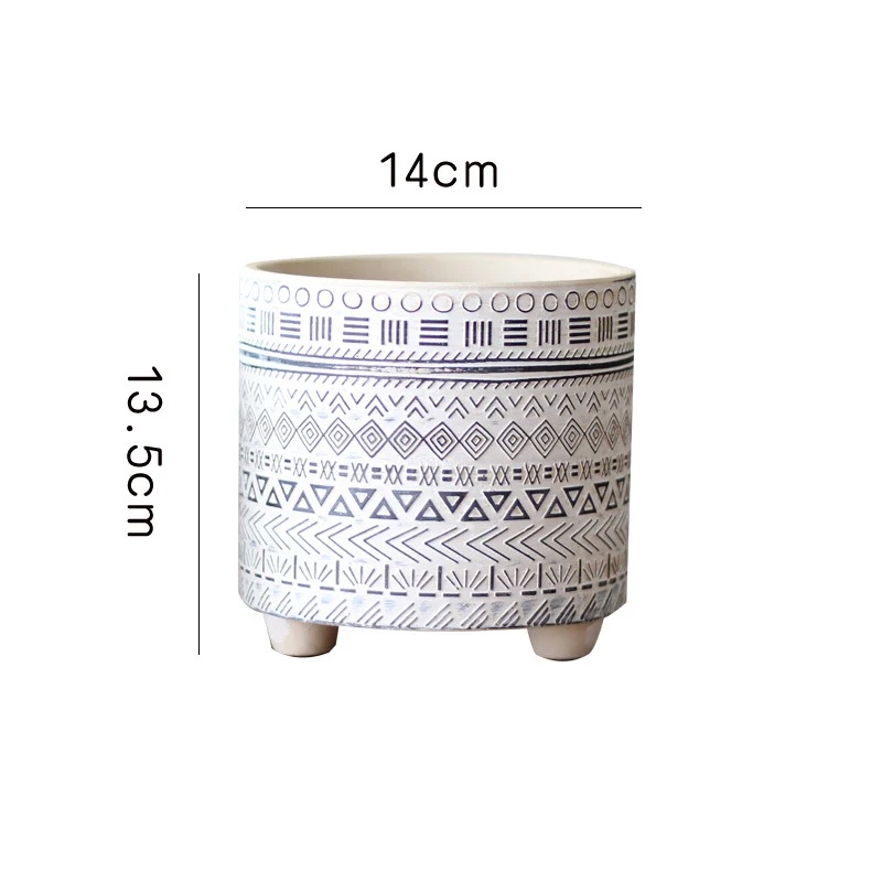 Decorative plant pot with geometric pattern Stornfield
