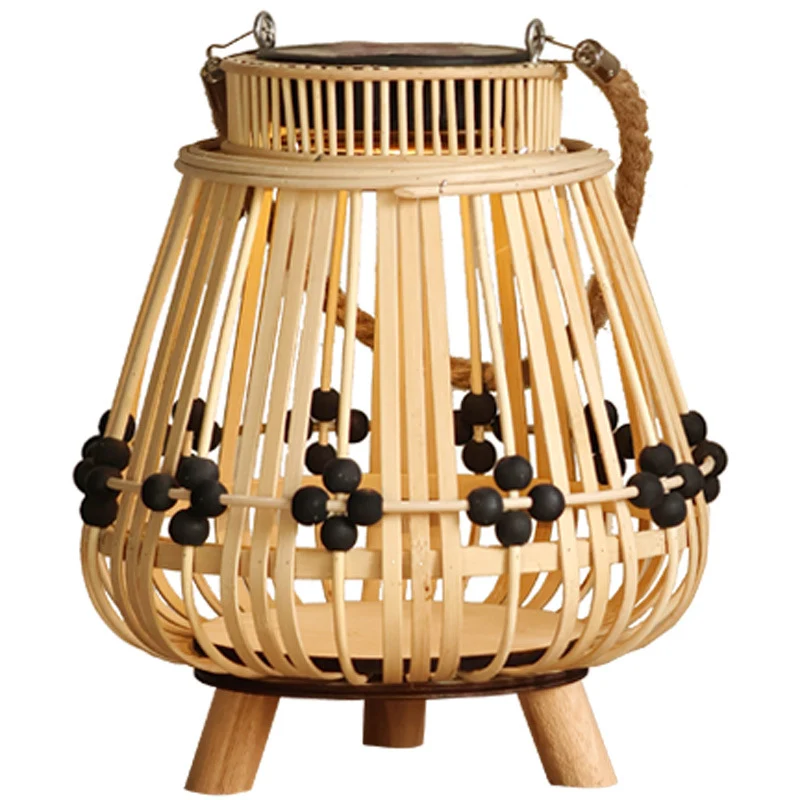 Decorative light source with natural rattan Stornfield