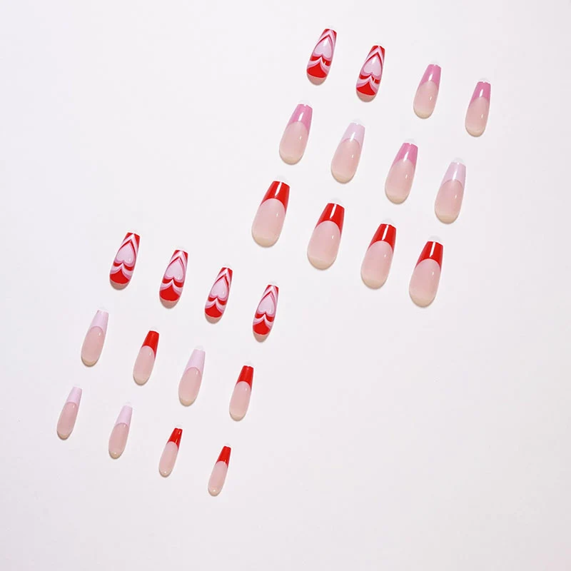 Artistic acrylic nails with heart design Stornfield