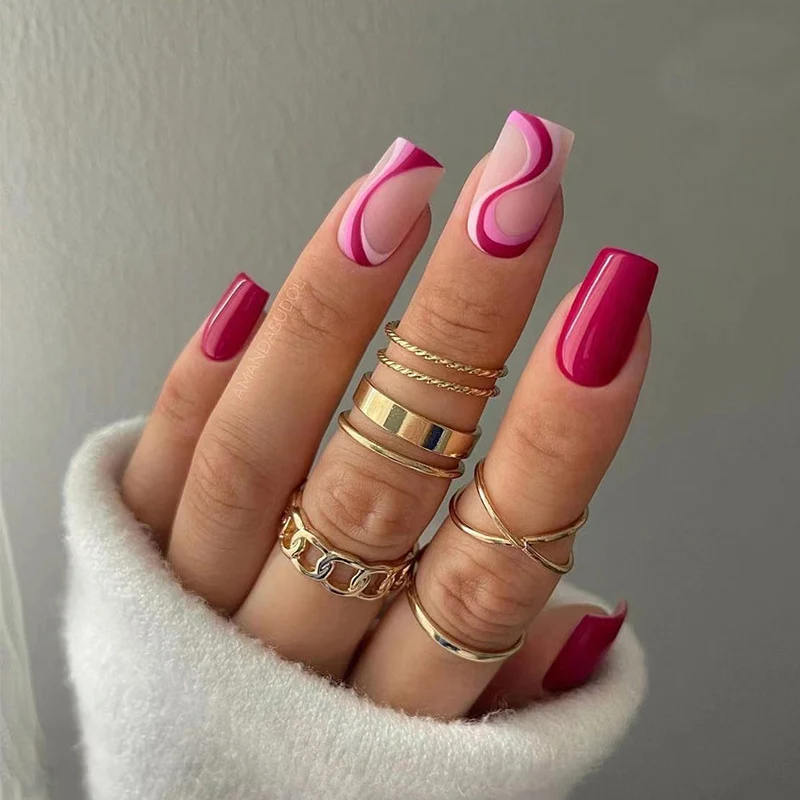 Artistic acrylic nails with elegant color gradients and glitter Stornfield