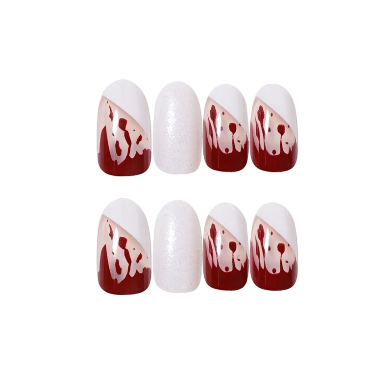 Artistic acrylic nails with elegant flower and glitter accents Stornfield