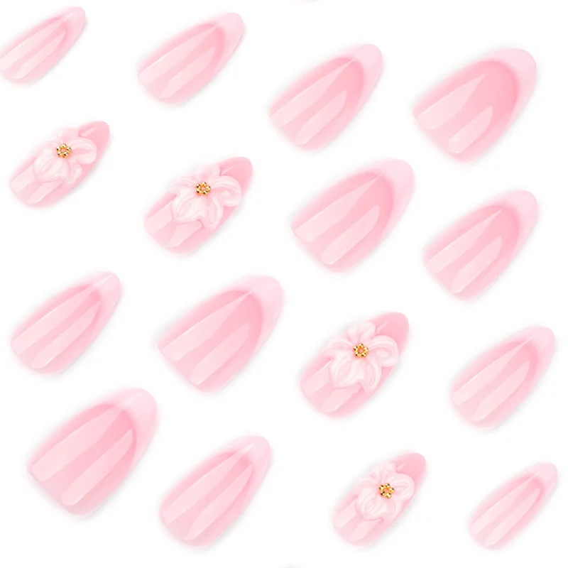 Artistic acrylic nails with elegant flower designs Stornfield