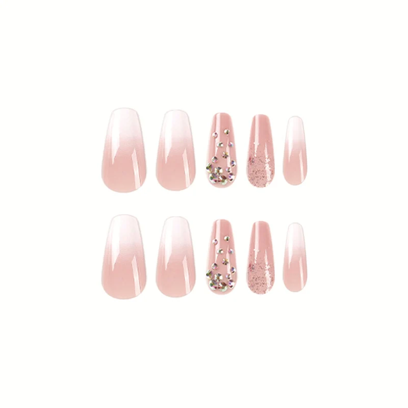Artful Acrylic Nails with Elegant Glitter Design Stornfield