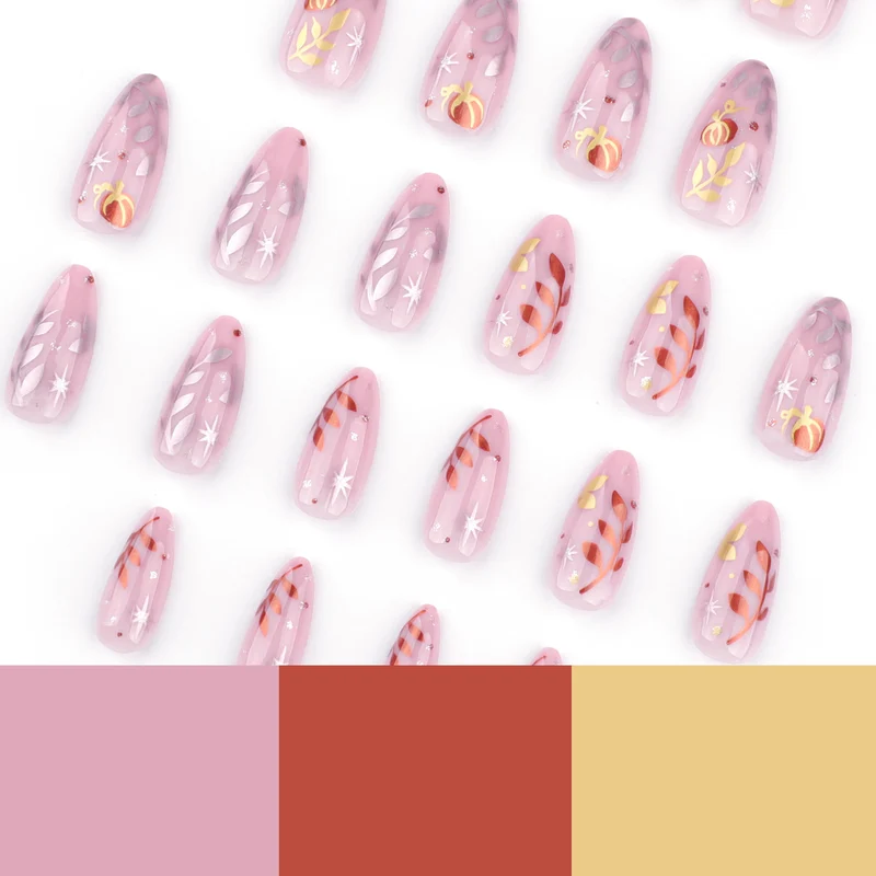 Artistic acrylic nails with elegant floral design Stornfield