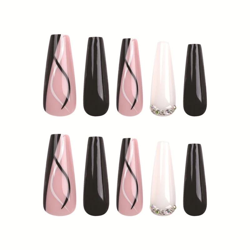 Artful acrylic nails with elegant design Stornfield