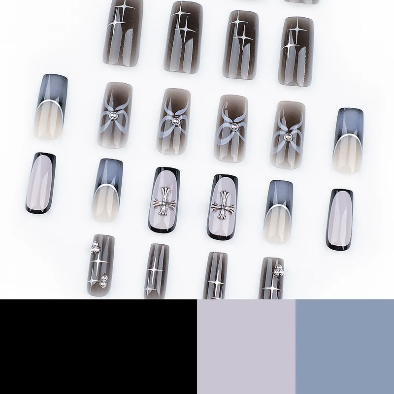 Artful acrylic nails with unique jewelry embellishments Stornfield