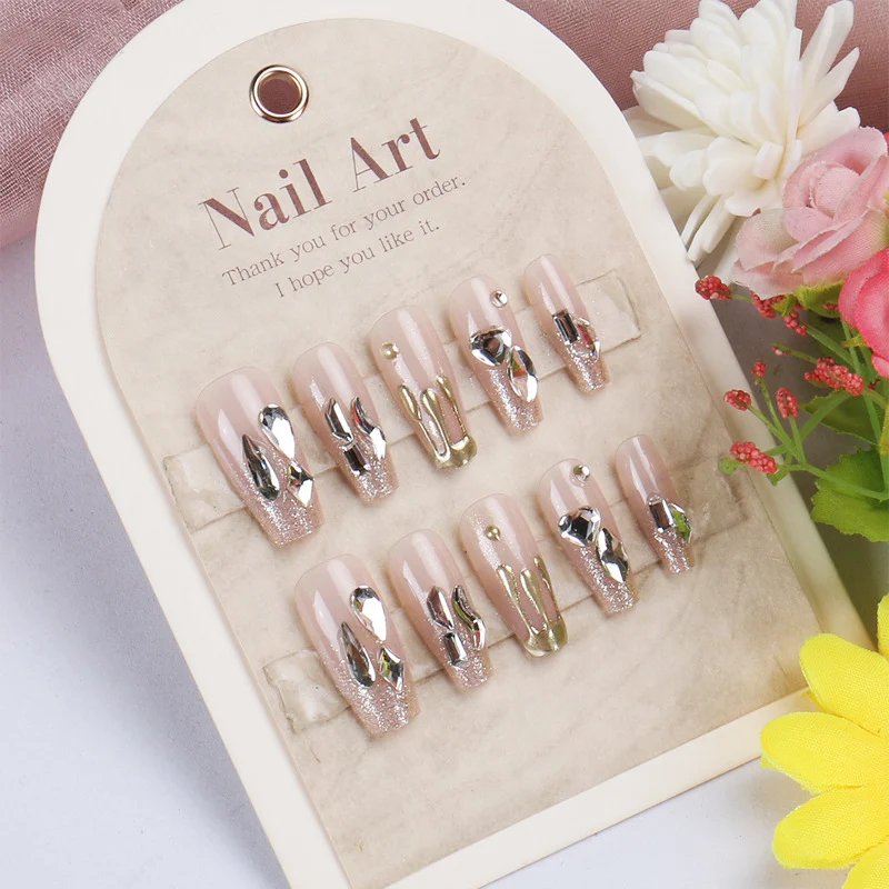 Decorative Rhinestone-Embellished Press-On Nail Art Stornfield