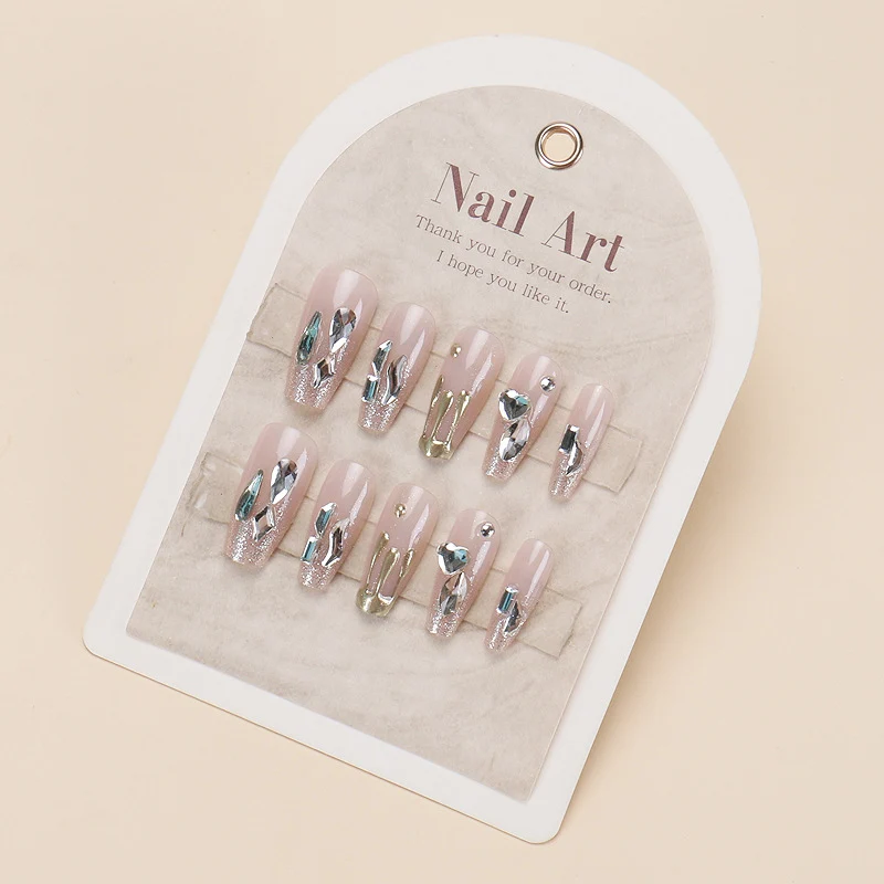 Decorative Rhinestone-Embellished Press-On Nail Art Stornfield
