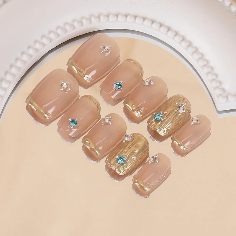Decorative Press-On Nails with Sparkling Accents Stornfield