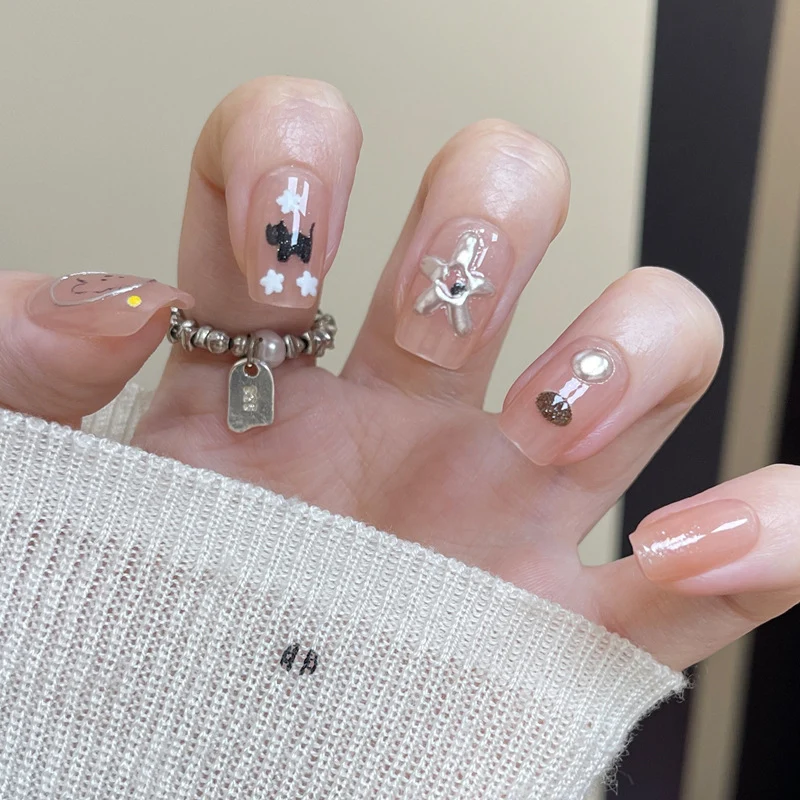 Decorative Press-On Nail Set with Unique Designs Stornfield