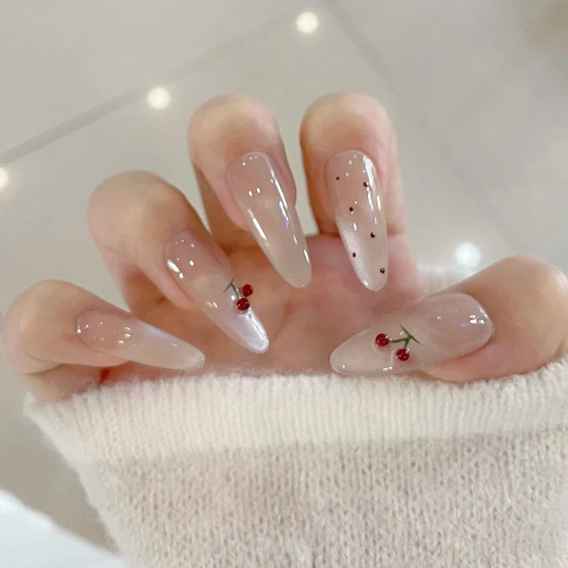 Decorative Press-On Nail Set with Glitter and Rhinestone Accents Stornfield