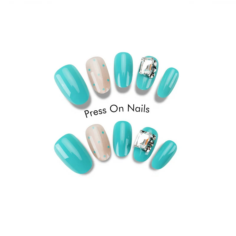 Decorative Press-On Nail Set with Elegant Accents Stornfield