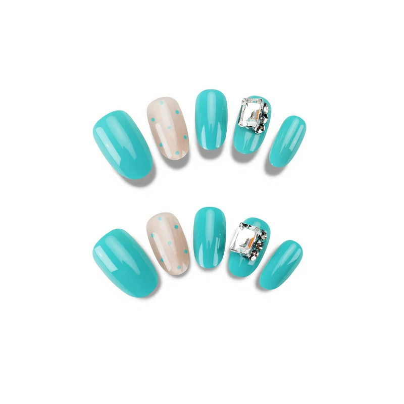 Decorative Press-On Nail Set with Elegant Accents Stornfield