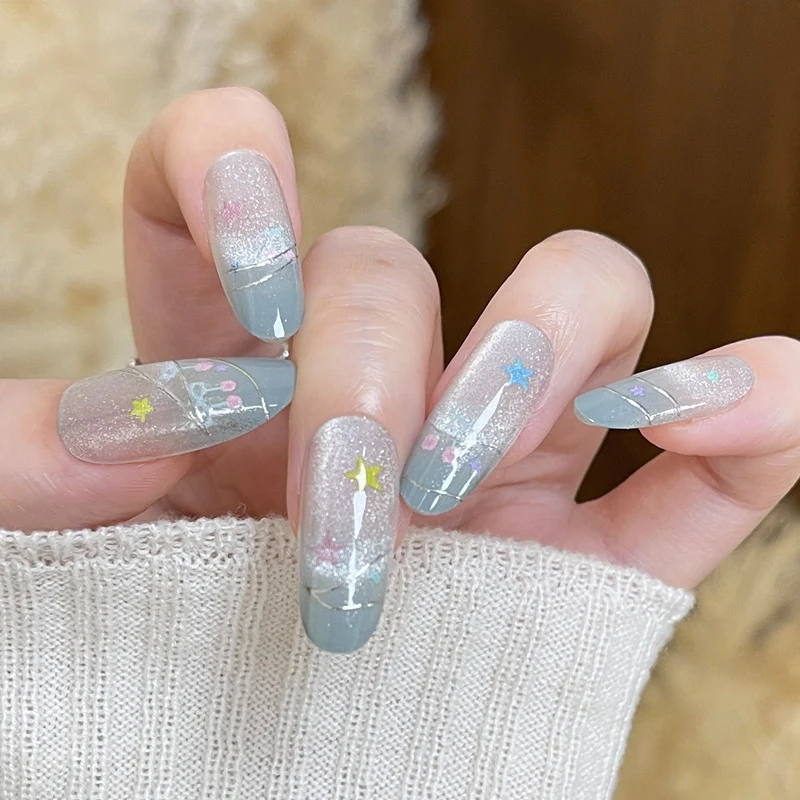 Decorative Glittery Press-On Nail Tips Stornfield