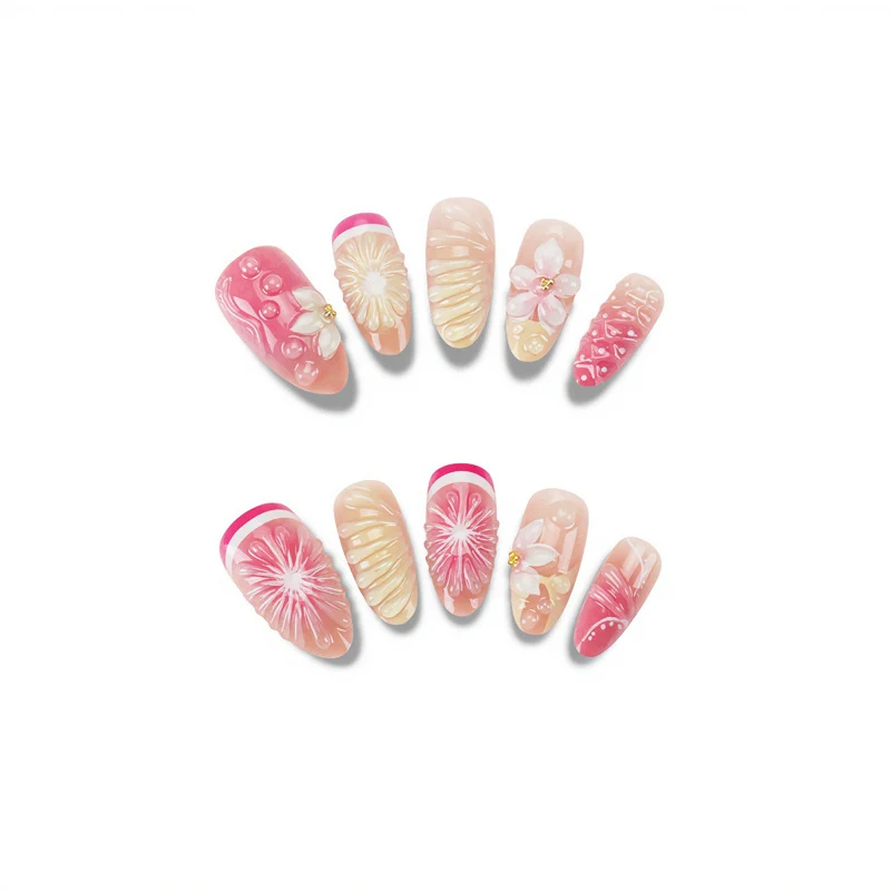 Decorative Floral Press-On Nail Set Stornfield