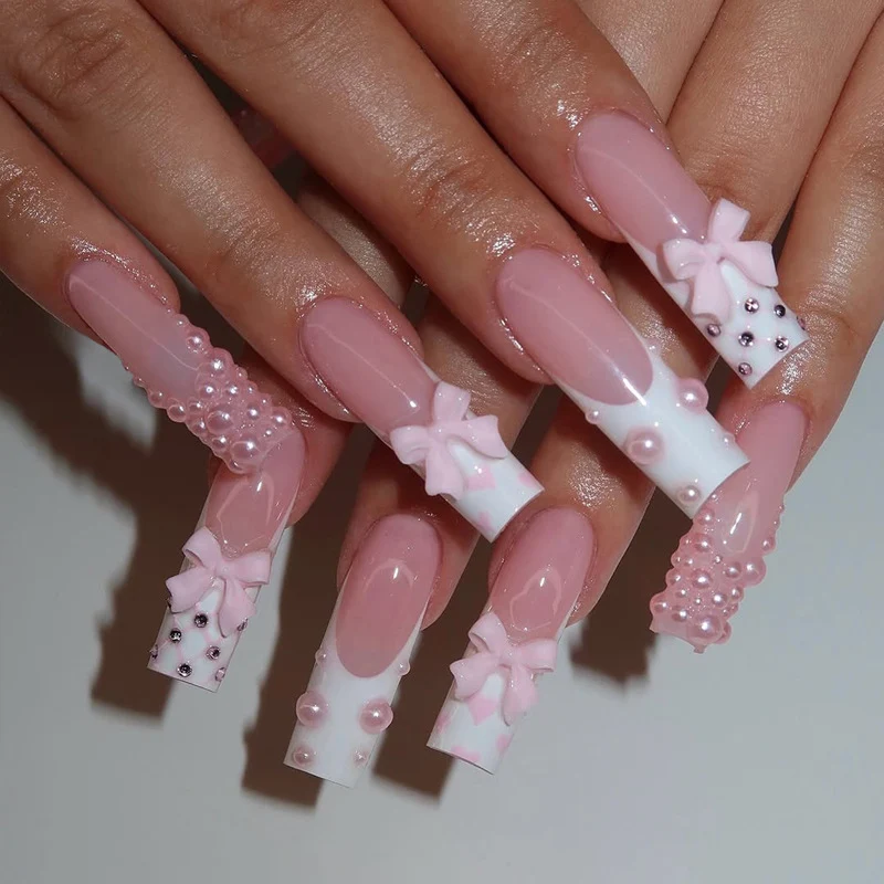 Decorative Floral Press-On Nail Design Set Stornfield